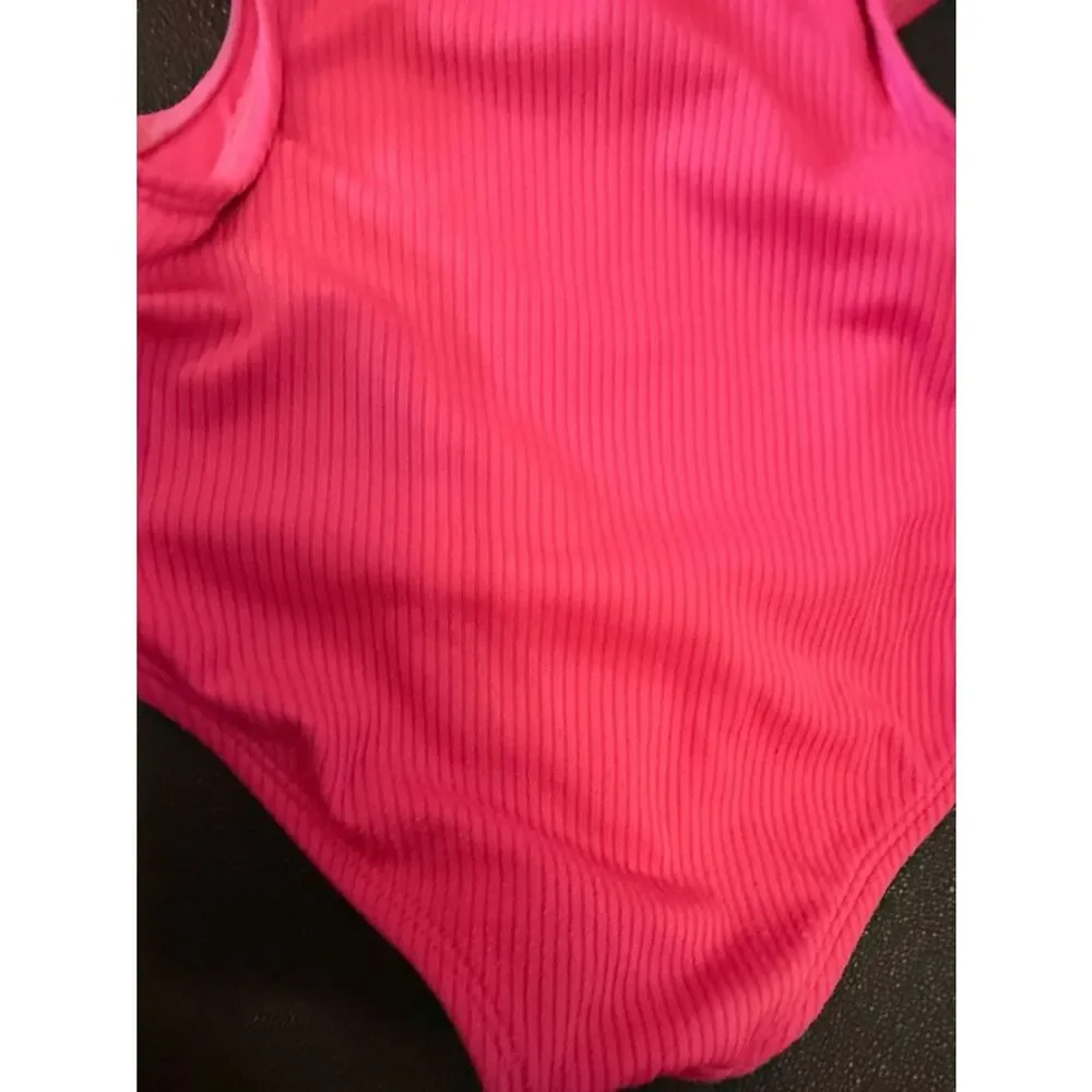 Art Class Hot Pink Swimsuit with Colorful Wrap size S (6/7)